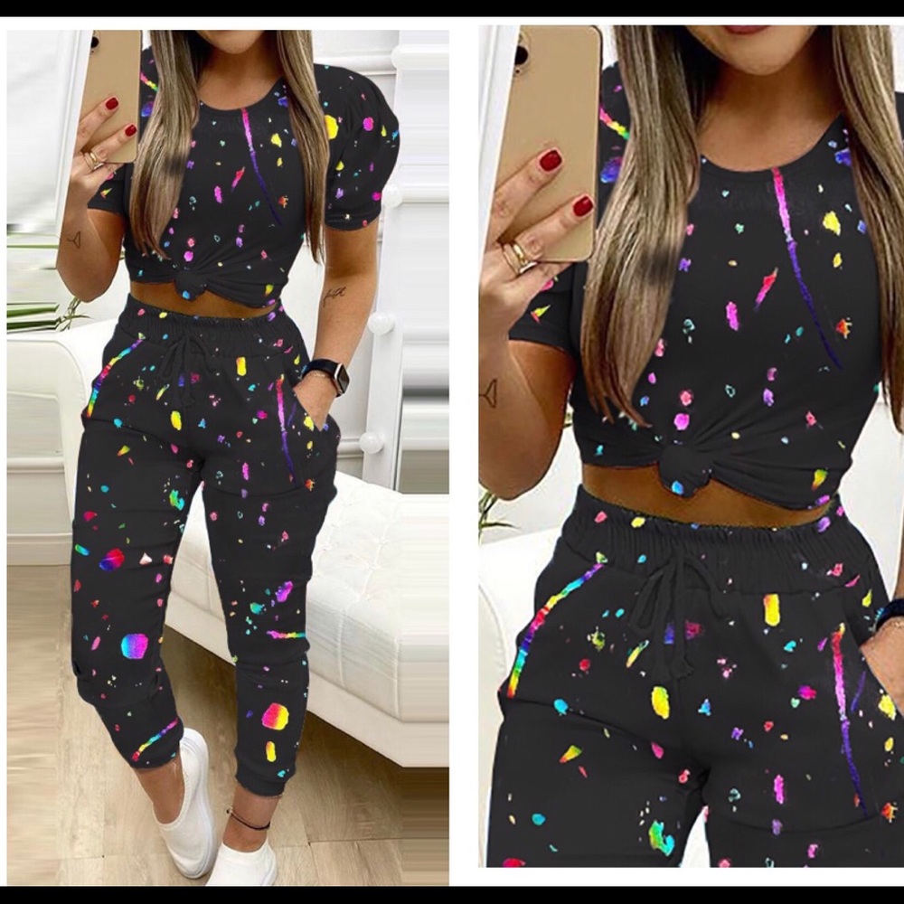 Beautiful multicolored jogger set